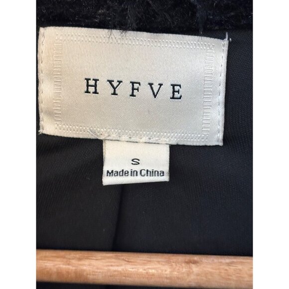 Indie Sleaze Jacket Small Black Faux Fur Shaggy Cropped Pockets HYFVE Soft Cozy - Picture 3 of 12